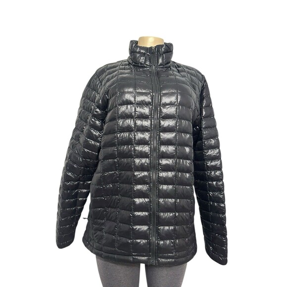 North Face ThermoBall Women XL Black Quilted Insulation Warm Jacket Primaloft - Picture 4 of 14